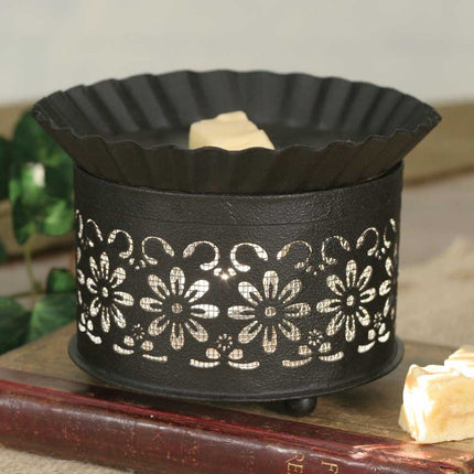 Country Daisy Wax Warmer with Screen Insert,Brown