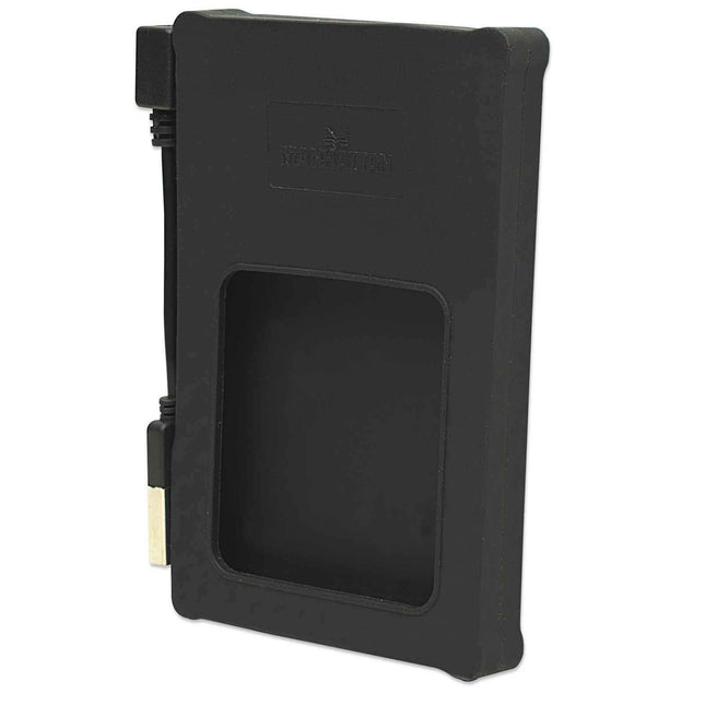 Manhattan Hi-Speed USB 2.0 2.5-Inch SATA Drive Enclosure Black, Silicone (130103)