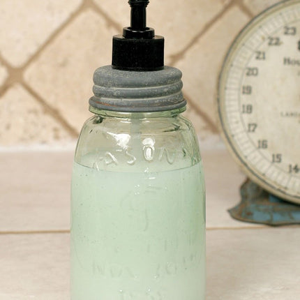 Midget Pint Mason Jar Soap Dispenser - Barn Roof Lid