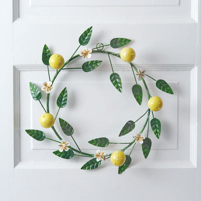CTW Home Collection 370608 Lemon Small Metal Wreath, 13-inch Diameter