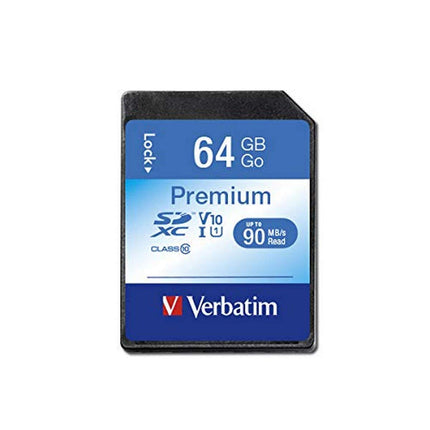 Verbatim 64GB Premium SDXC Memory Card, UHS-I V10 U1 Class 10