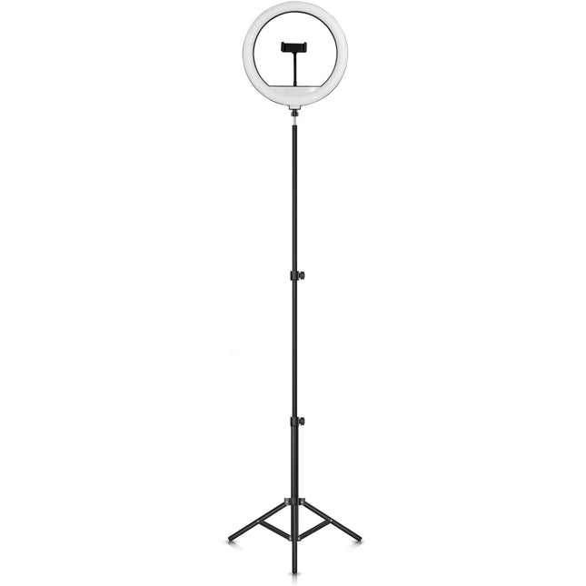 Supersonic SC-2410SR Selfie Ring Light with Tripod Stand and Cell Phone Holder for Live Stream/Makeup with Dimmable LED Lighting TikTok/YouTube/Instagram/Zoom Calls