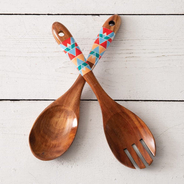 Colonial Tin Works 440175 Saffron Salad Server Set, 10-inch Height