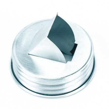 CTW Mason Jar Grain Dispenser Lid Kitchen Supplies, 2 3/4  diameter 1 14/  tall, Brushed Aluminum