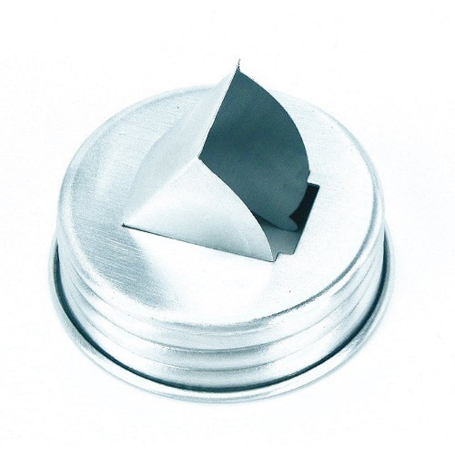 CTW Mason Jar Grain Dispenser Lid Kitchen Supplies, 2 3/4  diameter 1 14/  tall, Brushed Aluminum
