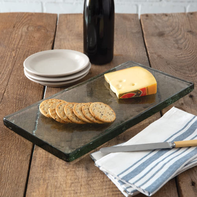 CTW Home Collection Blocked Glass Cheese Board, 16-inch Width