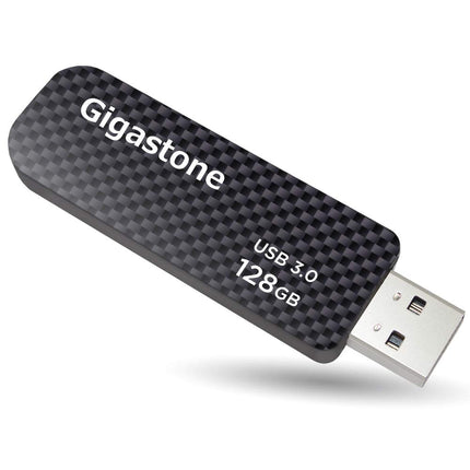 Gigastone Z30 128GB USB 3.2 Gen1 Flash Drive, Capless Retractable Design Pen Drive, Carbon Fiber Style, Reliable Performance & Durable, USB 2.0 / USB 3.0 / USB 3.1 Interface Compatible