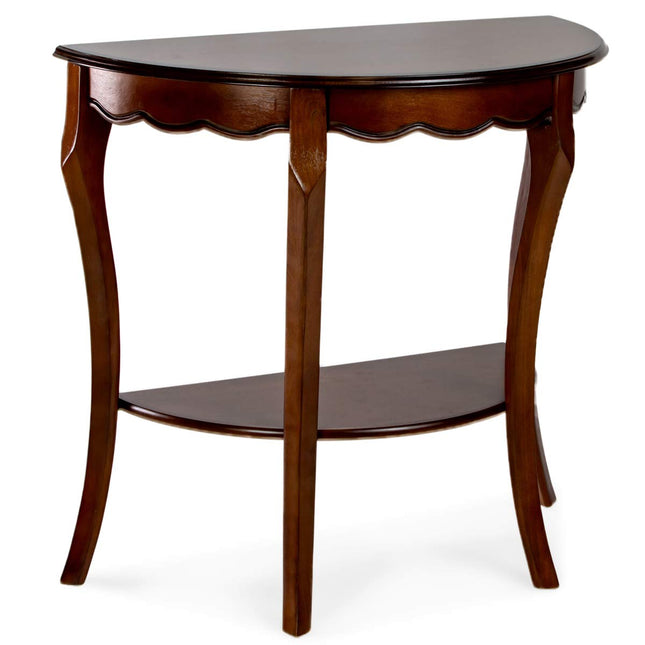 All Things Cedar Classic Accents HR014 Half Moon Console Table, Cherry