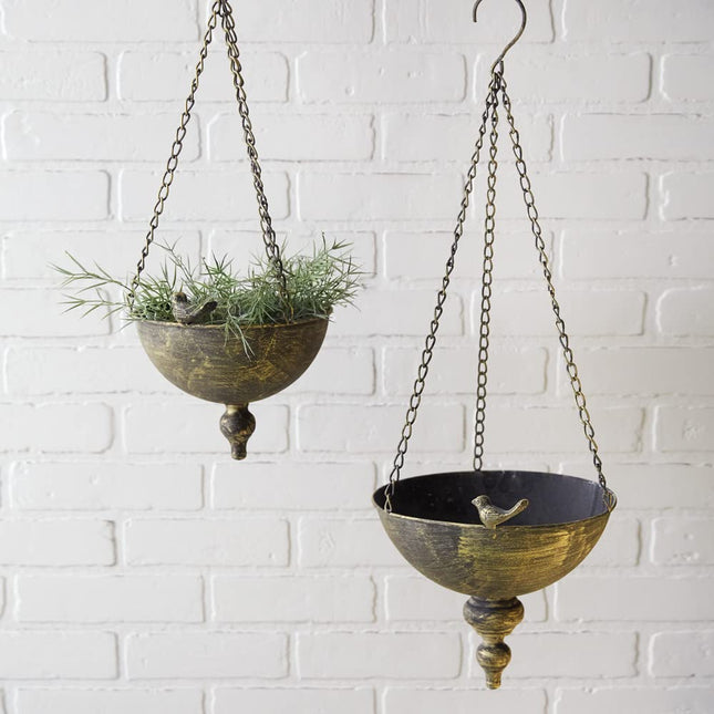 CTW Home Collection Hanging Finial Planters, 9.5-inch Height, Set of 2, Metal, Home, Home Décor