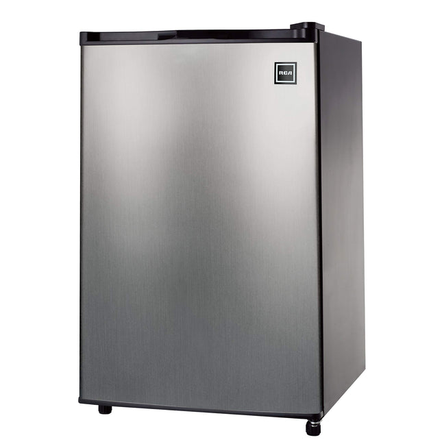 RCA 4.5 Cu Ft Single Door Mini Fridge RFR465, Stainless Steel