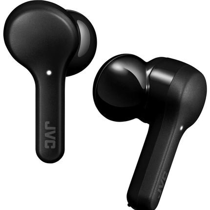 JVC True Wireless Earbuds Headphones, Bluetooth 5.0, Water Resistance (IPX4), Long Battery Life (up to 15 Hours) - HAA8TB (Black)