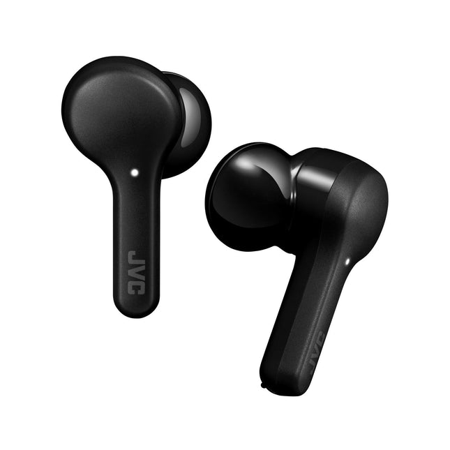 JVC True Wireless Earbuds Headphones, Bluetooth 5.0, Water Resistance (IPX4), Long Battery Life (up to 15 Hours) - HAA8TB (Black)