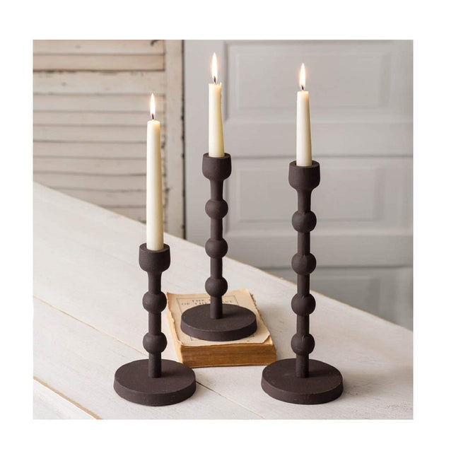 Set of Three Laurel Candle Holders
