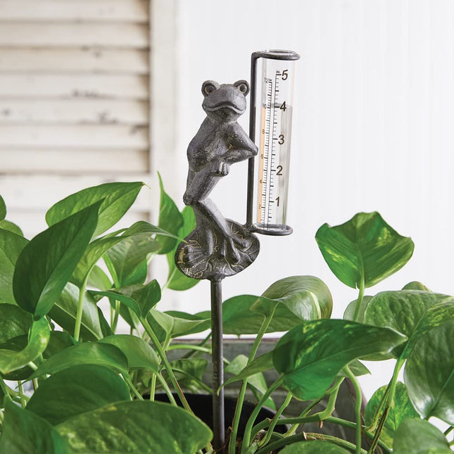 Colonial Tin Works 420215 Frog Rain Gauge Garden Pick, 16-inch Height