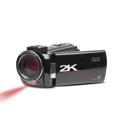 Minolta 2K Ultra HD Camcorder with Infrared Night Vision MN2K10NV, Black