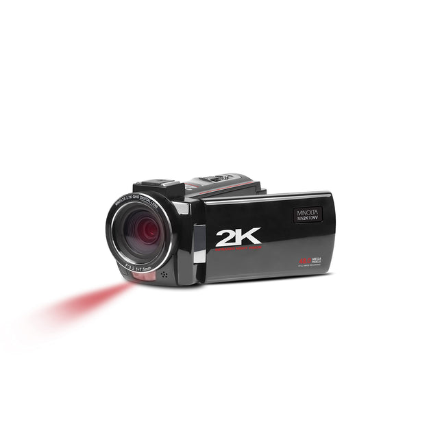 Minolta 2K Ultra HD Camcorder with Infrared Night Vision MN2K10NV, Black