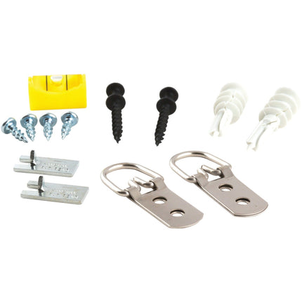 Hangman, Multicoloured HDK 13-Piece Heavy-Duty D-Ring Picture-Hanging Kit, Size