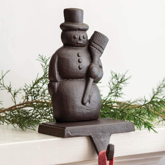CTW 370344 Cast Iron Snowman Stocking Holder, 7-inch Height, Brown