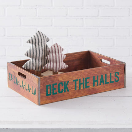 Colonial Tin Works Deck The Halls Holiday Wood Crate