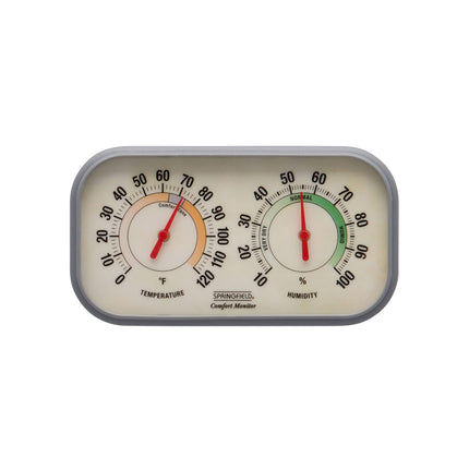 Springfield Color Track Humidity Meter and Indoor Thermometer, Analog Weather Station for the Bedroom, Nursery, and Inside the Home