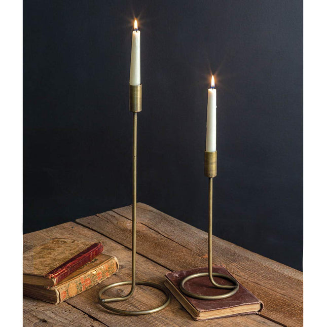CTW 370371 Taper Candle Holder, Set of 2, Gold