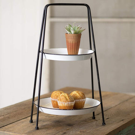 CTW Home Collection 2-Tiered Round Tray