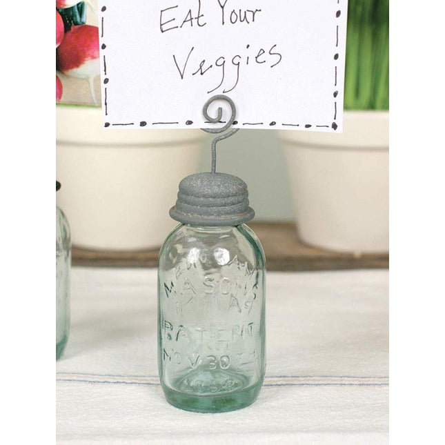 CTW Home Collection Mason Jar Place Card Holder Barn Roof