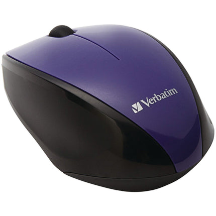 Verbatim Wireless Multi-Trac Mouse 2.4GHz with Nano Receiver - Ergonomic, Blue LED, Portable Mouse for Mac and Windows - Purple