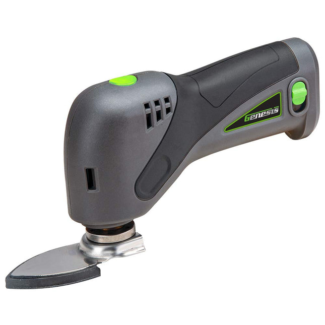 8V Lithium-Ion Cordless Oscillating Tool with Rechargeable Battery, Charger, 30mm Flush Cut Blade, Detail Sanding Pad, and 12 piece sandpaper assortment and Accessory Storage Box