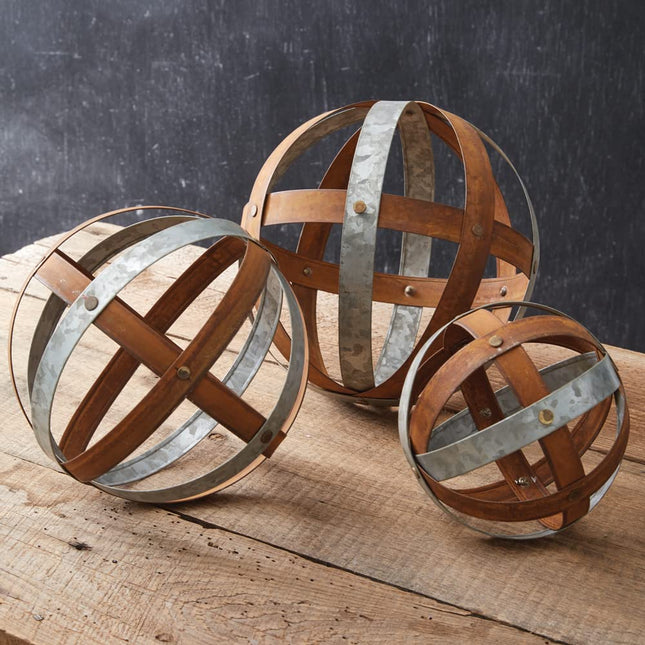 CTW Home Collection 370788 Decorative Mixed Metal Balls, Set of 3, Metal