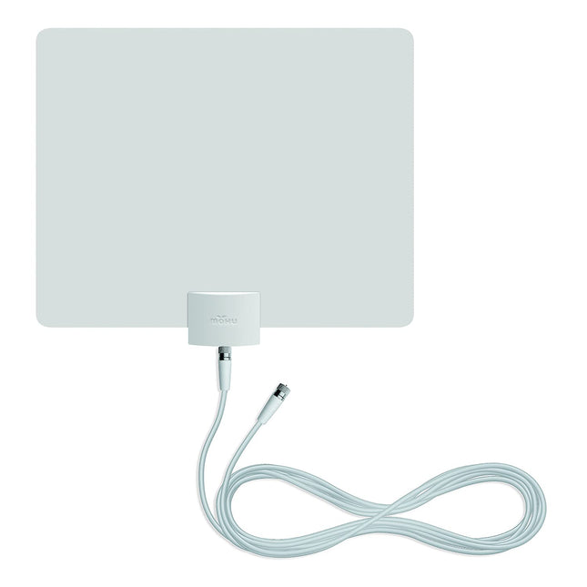 Mohu Leaf Plus Amplified Indoor TV Antenna, 60-Mile Range, UHF/VHF Multi-Directional, Original Paper-Thin Design, 16 ft. Coaxial Cable, 15dB Preamplified, Reversible, Paintable, 4K-Ready, MH-110029