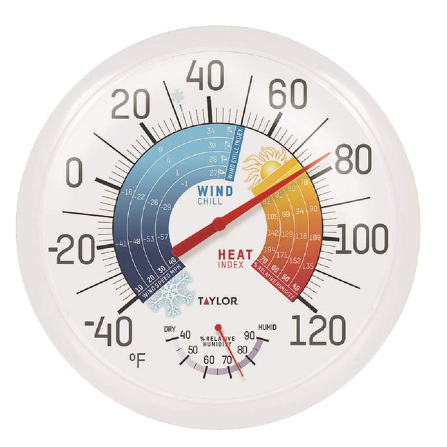 Taylor Thermometer Indoor/Outdoor 13.25 Black Bezel