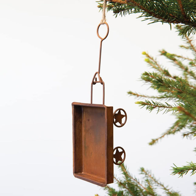 CTW Home Collection Rustic Wagon Ornament, 5-Inch Width, 2.5-Inch Depth, 1.5-Inch Height