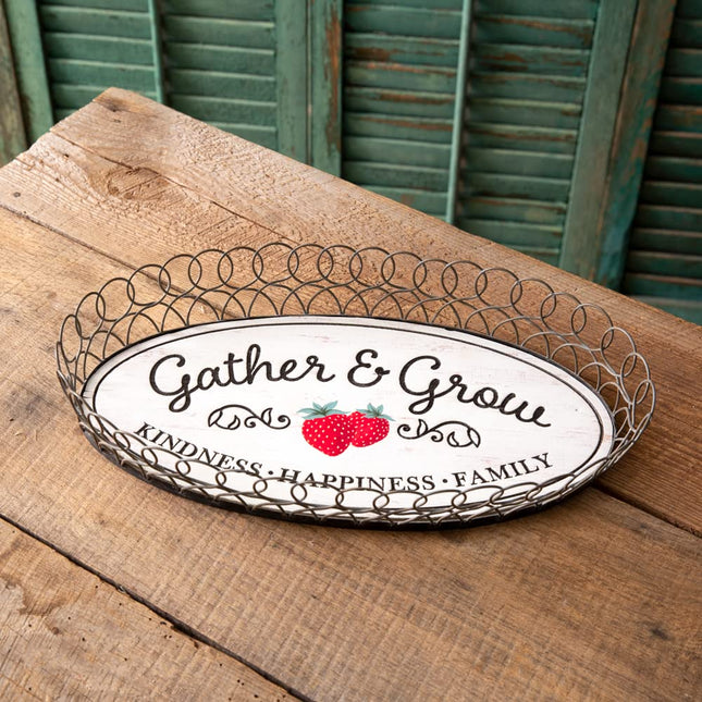 Colonial Tin Works 440177 Gather and Grow Strawberry Tray, 17.50-inch Width