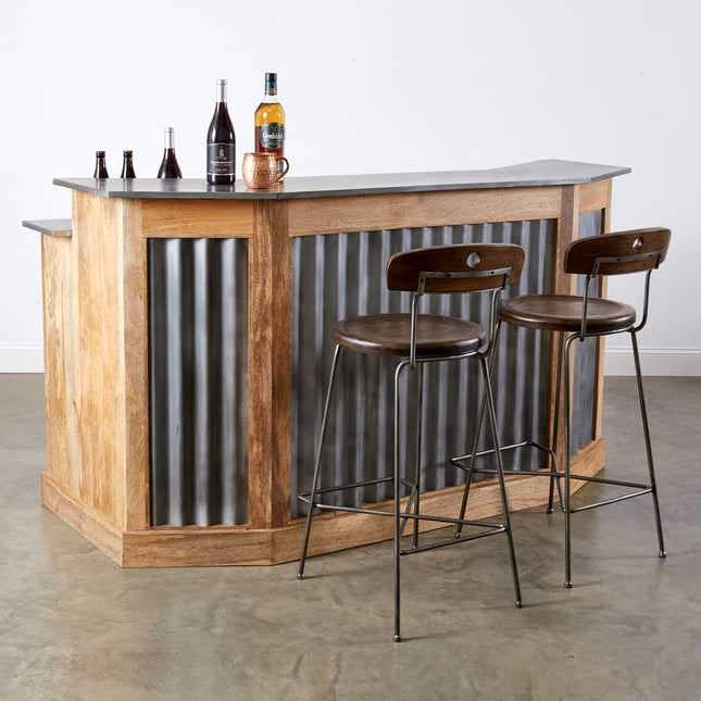 Colonial Tin Works Homestead, 75-inch Width, Wood and Metal Bar
