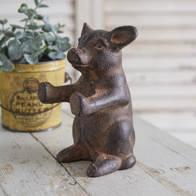 CTW Home Collection Standing Pig Figurine, 5.5-inch Height, Cast Iron, Home, Home Décor