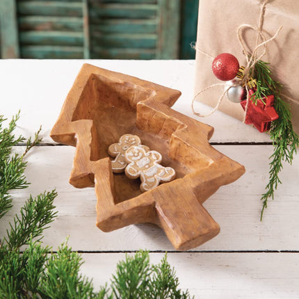 CTW Home Collection Resin Christmas Tree Dough Bowl, 10.5-inch Depth, Holiday Season Decoration
