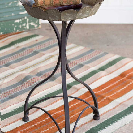 CTW Decorative Rustic Metal Fluted Stand