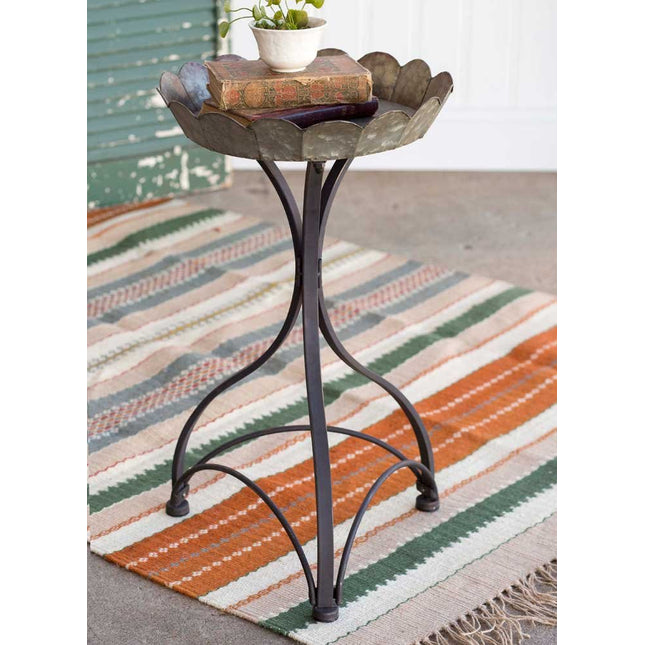 CTW Decorative Rustic Metal Fluted Stand
