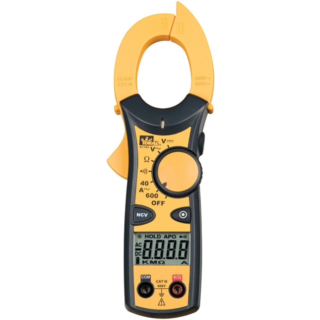 IDEAL INDUSTRIES INC. 61-744 Clamp Meter 600 Amp AC with NCV, Voltage Indicator, CATIII for 600v, Yellow, 1.25"