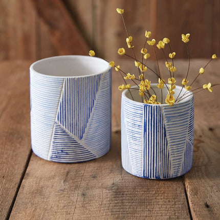 CTW Home Collection 530526 Blue Lagoon Pots, Set of 2