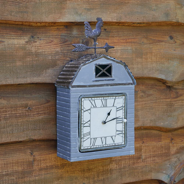 CTW Home Collection Metal Barn Clock, 19-inch Height, Wall Hanging Timer Decoration