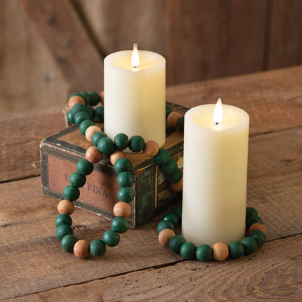 Colonial Tin Works Decorative Wood Beads, 66-inch Width, Green
