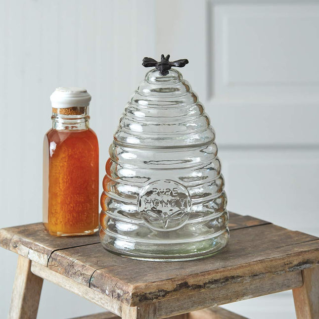 CTW Home Collection 370504 Honey Hive Canister, 7-inch Diameter, Glass, Large