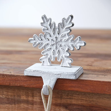 Colonial Tin Works Cast Iron Snowflake Stocking Holder, 7-inch Height