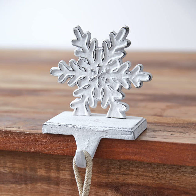 Colonial Tin Works Cast Iron Snowflake Stocking Holder, 7-inch Height