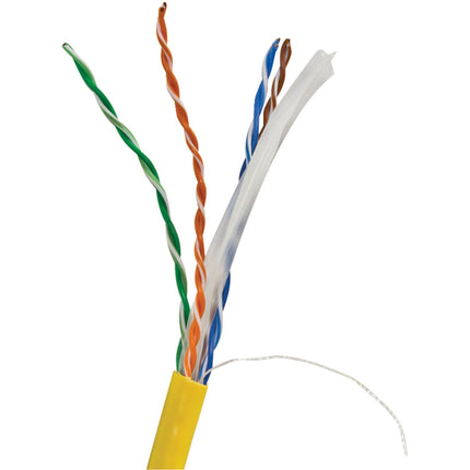 Vericom MBW6U-01445 CAT-6 UTP Solid Riser CMR Cable, 1,000ft (Yellow)