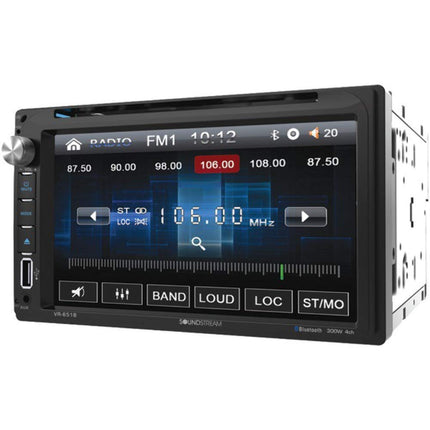 Soundstream VR-651B 7 Inch Double Din Touchscreen DVD Car Stereo, Android MHL PhoneLink Auto Radio with Bluetooth and Built In EQ
