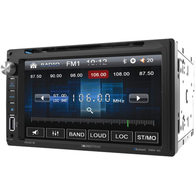 Soundstream VR-651B 7 Inch Double Din Touchscreen DVD Car Stereo, Android MHL PhoneLink Auto Radio with Bluetooth and Built In EQ