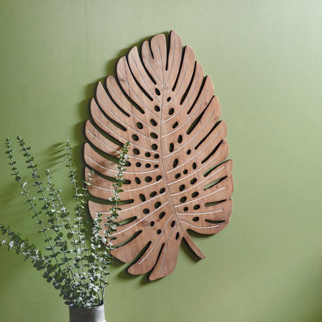 CTW Home Collection 530475 Monstera Leaf Wood Wall Decor 31-inch Height